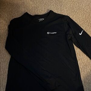 Nike Black Long Sleeve Tee with White Logo